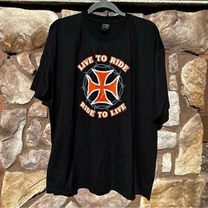 Vintage Live To Ride T-shirt Motorcycle Black Men’s Size XL Short Sleeve 2003